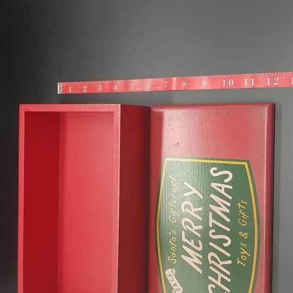 Restoration Hardware "Santa's Giftcraft Merry Christmas Toys & Gifts" Wood Box - Picture 9 of 12